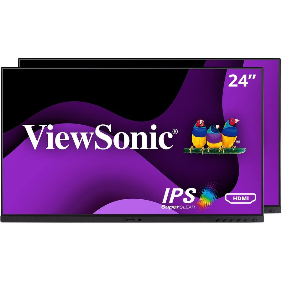 ViewSonic VG2448A-2_H2 24 Inch 1080p Dual Pack Head-Only Monitors, IPS Display for Smooth Home and Office Productivity and Dual-Screen Setups, HDMI, DisplayPort, USB, and VGA Inputs