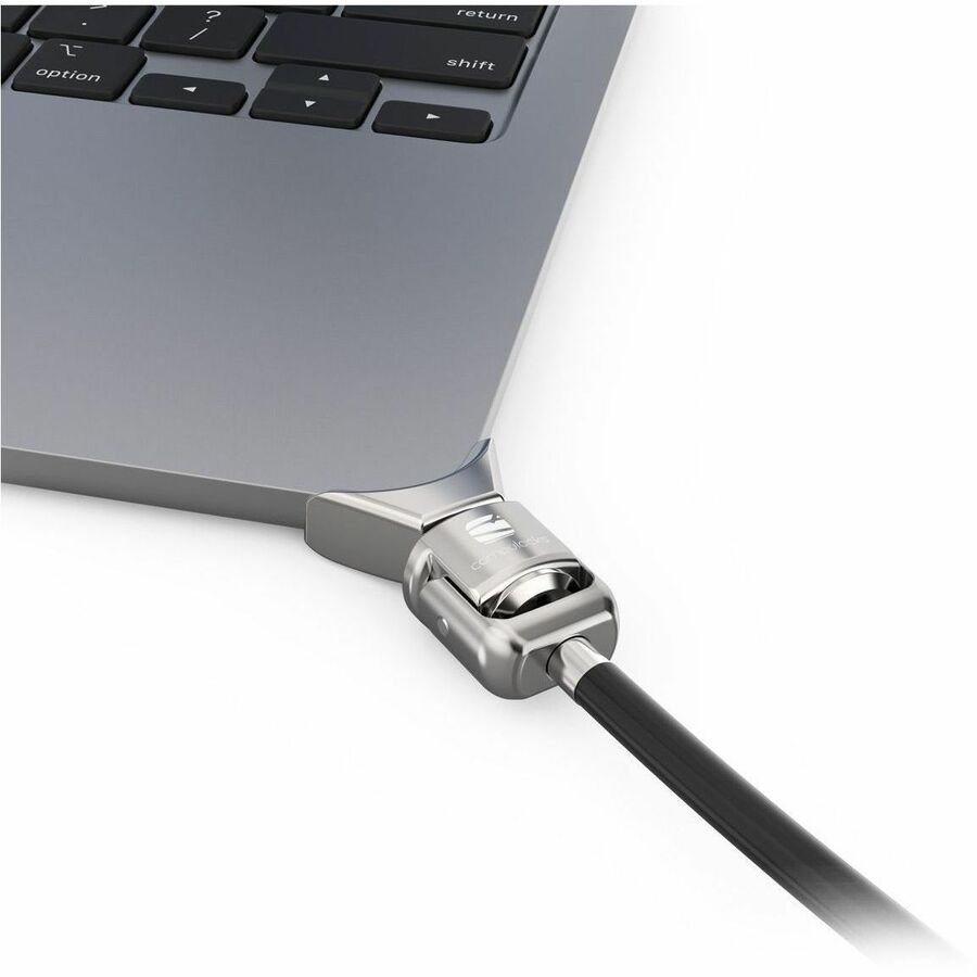 LEDGE LOCK ADAPTER FOR MACBOOK AIR 13IN M2-M5 WITH KEYED LOCK SILVER