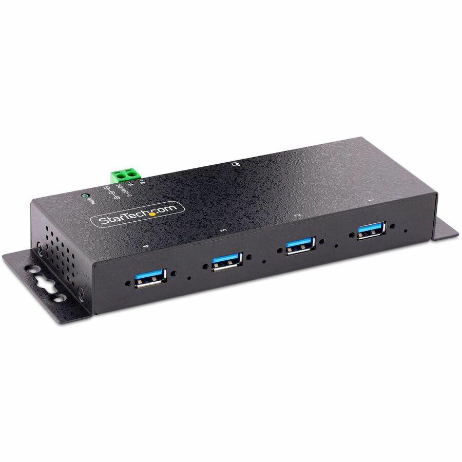 StarTech 4-Port Industrial USB 3.0 5Gbps Hub, Rugged USB Hub with ESD Protection, DIN/Wall/Desk Mountable, USB-A Expansion Hub, TAA
