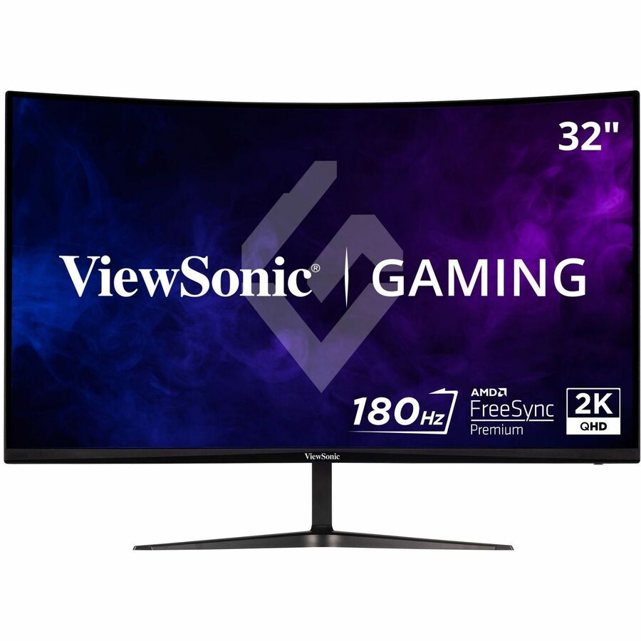 ViewSonic VX3218C-2K 32 Inch 1440p Curved Gaming Monitor, 180Hz and 1ms for Smooth Gameplay, FreeSync Premium and Eye Care Technology for Smooth Visuals, HDMI, and DisplayPort Inputs