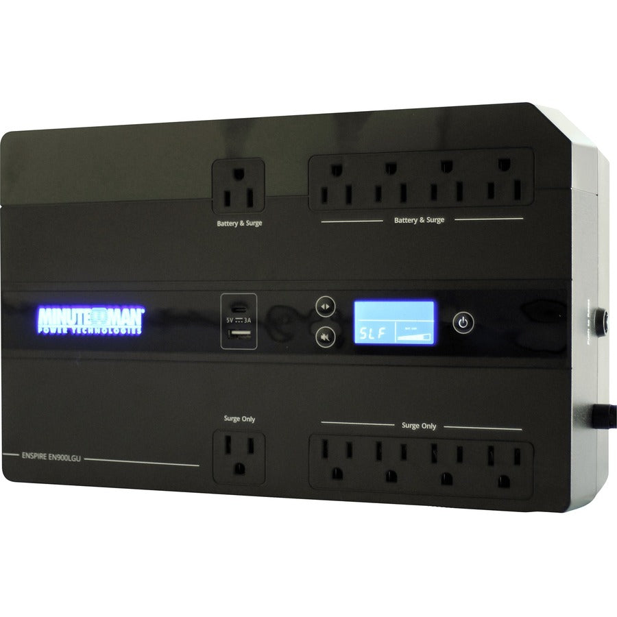 UPS 900VA 5-BAT/5-SURGE LCD, USB, USB CHARGERS- DESKTOP - STANDBY - 95 - 140VAC