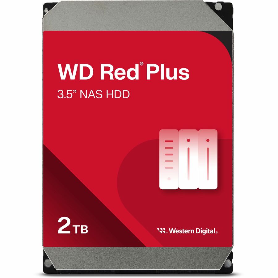 Western Digital Red Plus WD20EFPX-20PK 2 TB Hard Drive - 3.5" Internal - SATA (SATA/600) - Conventional Magnetic Recording (CMR) Method