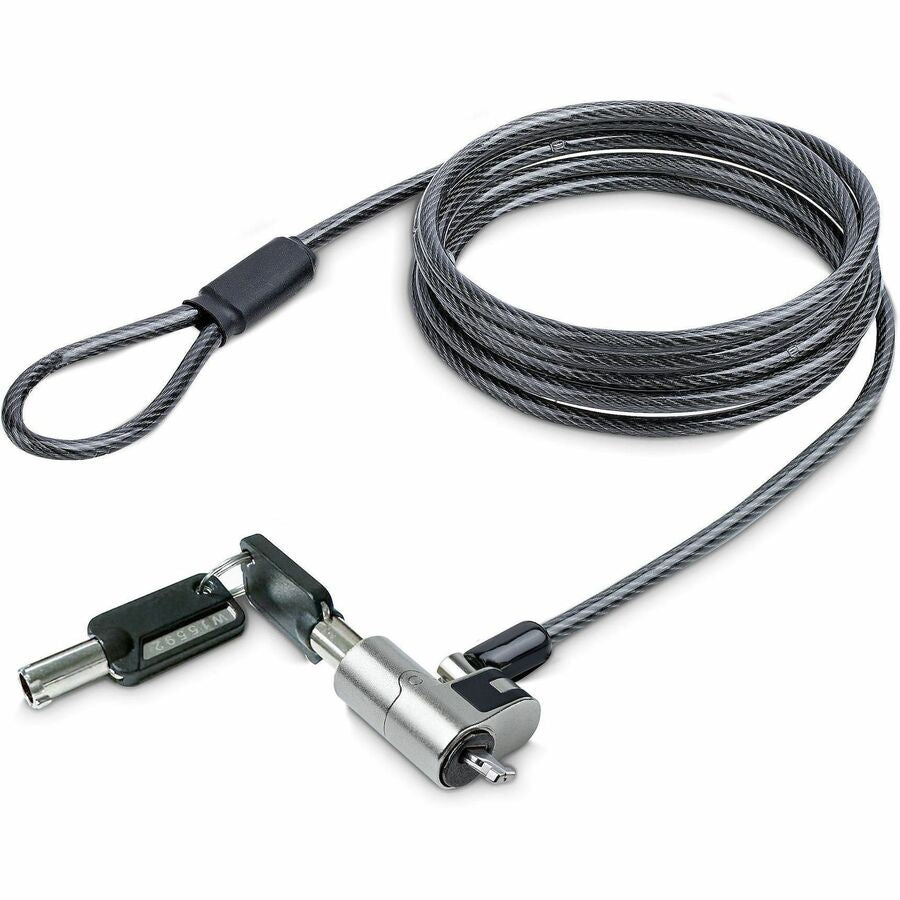 StarTech Nano Laptop Cable Lock 6ft, Anti-Theft Keyed Lock, Security Cable Locks Nano Slot Notebooks, Steel Cable Lock For Laptop, TAA