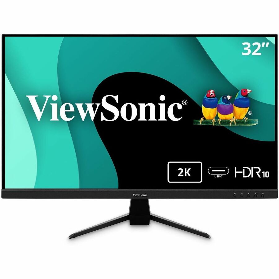 ViewSonic VX3267U-2K 32 Inch 1440p Monitor, IPS Display with 65W USB-C and HDR10 for Ultimate Home Entertainment, Eye Care Technology, Ultra-Thin Bezels, HDMI, and DisplayPort Inputs