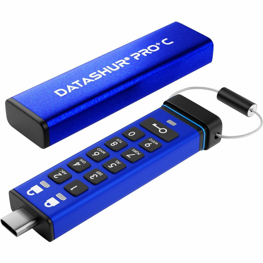 iStorage datAshur PRO+C 32GB | FIPS 140-3 Level 3 Certified | Secure USB Type-C Hardware Encrypted Drive | PIN protected | Type C-A adapter included - TAA Compliant