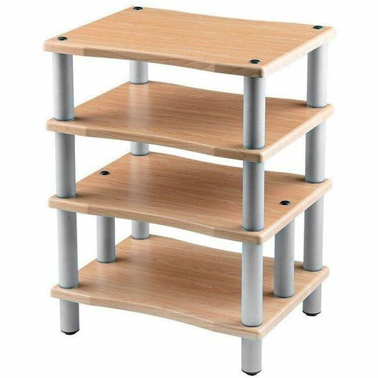 Monoprice Heavy Duty 4 Tier Audio Stand XL, 1" Shelf Thickness, Maple