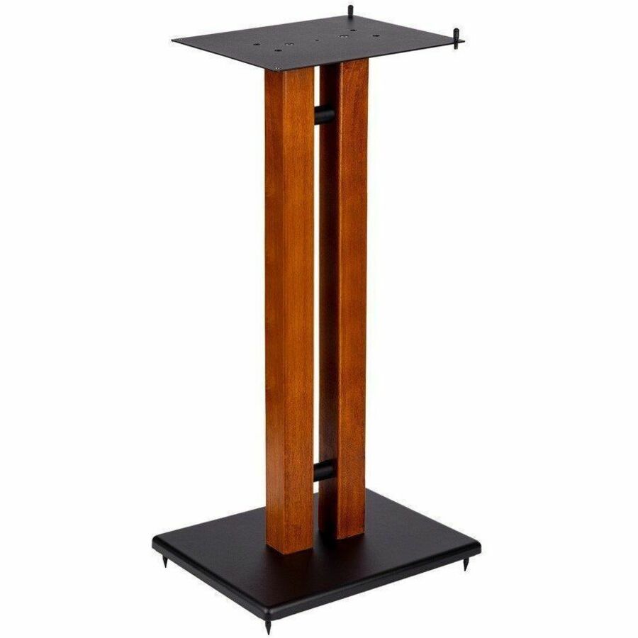 Monoprice 32in Cherry Wood Speaker Stand with Adjustable Top Plate, Cherry (Each)