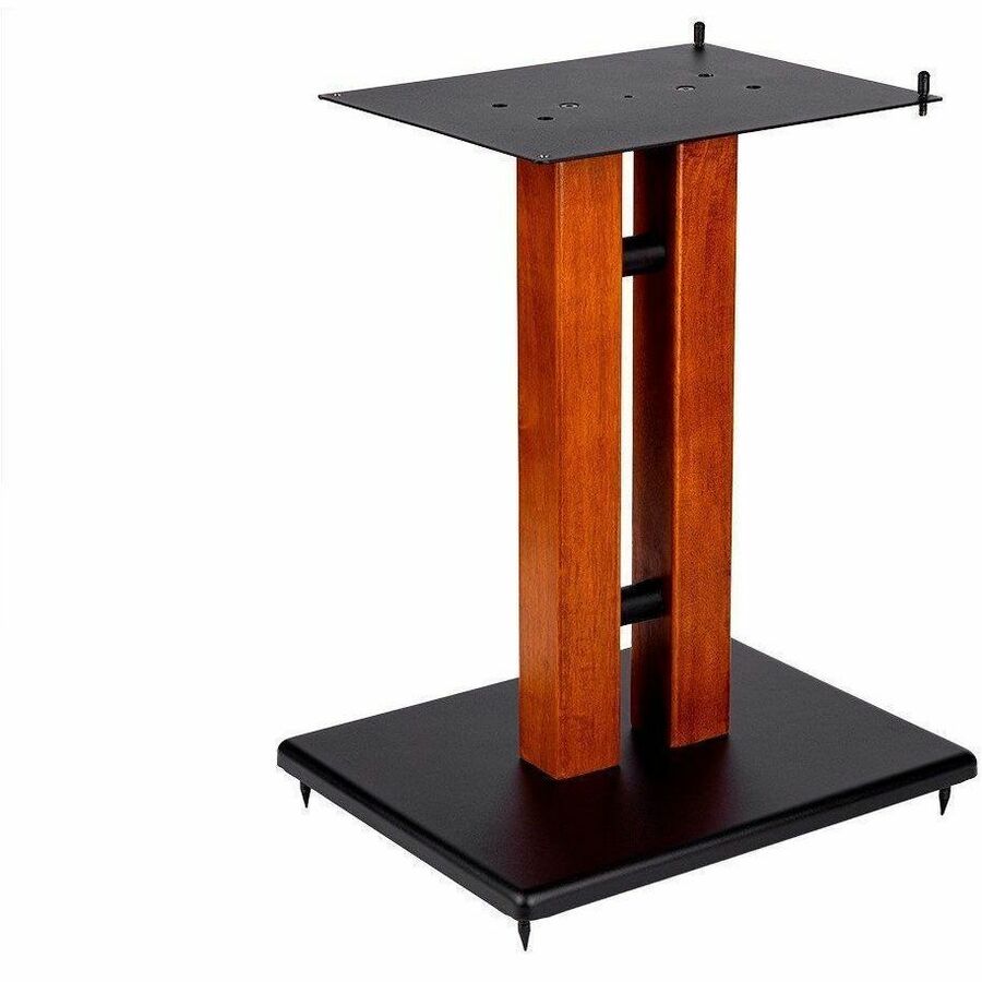 Monoprice 18in Cherry Wood Speaker Stand with Adjustable Top Plate, Cherry (Each)