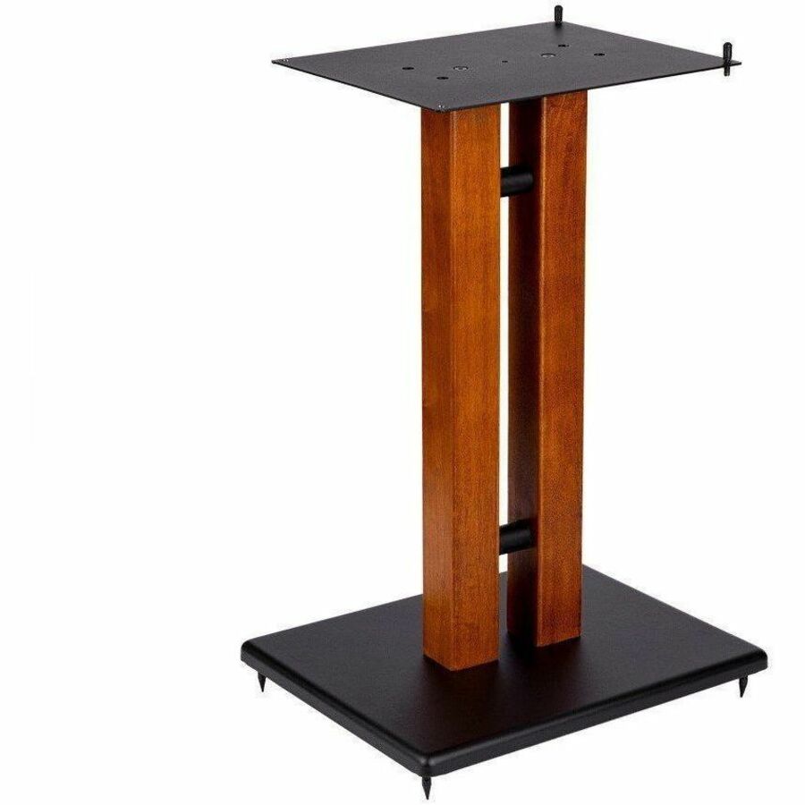 Monoprice Monolith 24in Cherry Wood Speaker Stand with Adjustable Top Plate, Cherry (Each)