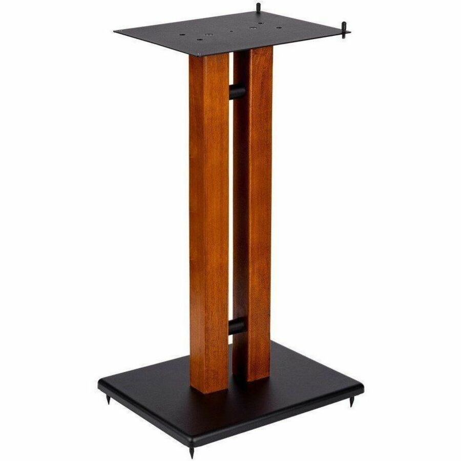 Monoprice Monolith 28in Cherry Wood Speaker Stand with Adjustable Top Plate, Cherry (Each)
