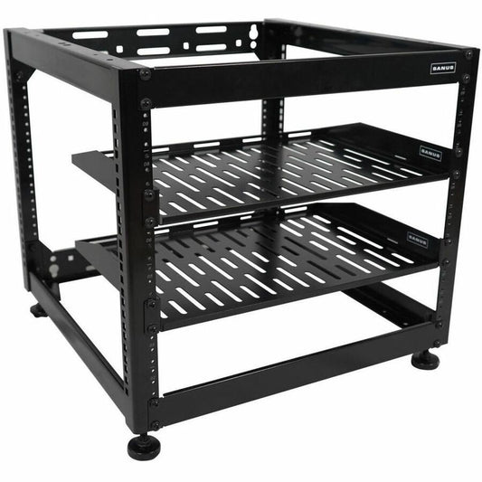 Sanus Component Series AV Rack - 10RU Open Frame Network Rack - 26in Height - Black