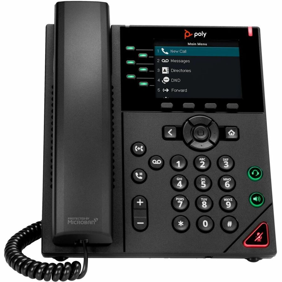 Poly VVX 350 6-Line IP Phone and PoE-enabled GSA/TAA