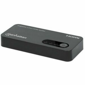 4K@60Hz 2-Port HDMI Splitter Splits One HDMI Input to Two HDMI Outputs (1x2), 18G, Micro-USB input for power, EDID Switch for Downscaling to 1080p, Black, 3 year warranty