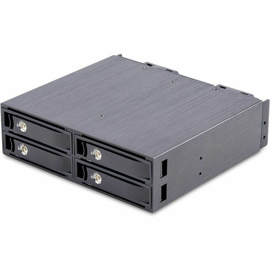 StarTech 4-Bay Backplane for U.2 Drives, Fits in a 5.25inch Bay, Mobile Rack for 2.5inch U.2 (SFF-8639) NVMe HDD/SSDs, Removable Trays