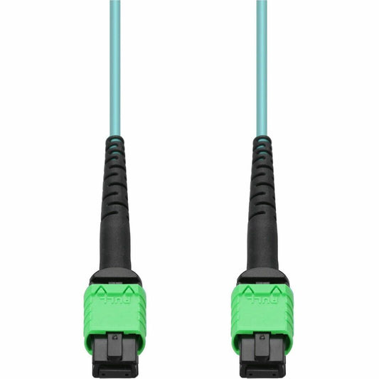 2M MPO/APC TO MPO/APC AQUA OM4 LSZH 12-STRAND FIBER PATCH CABLE