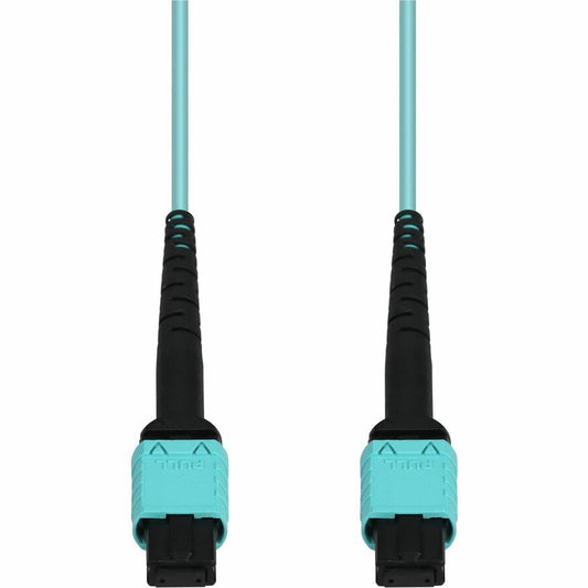 9M MPO (FEMALE) TO MPO (FEMALE) 12-STRAND AQUA OM4 FIBER OFNR (RISER-RATED) PATC