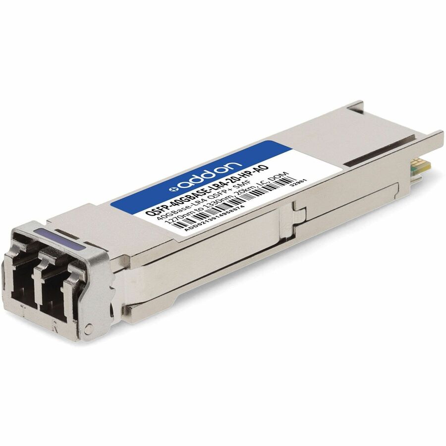 AddOn HP&reg; Compatible TAA 40GBase-LR4 QSFP+ Transceiver (SMF, 1270-1330nm, 20km, LC, DOM)