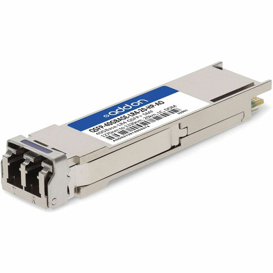 AddOn HP&reg; Compatible TAA 40GBase-LR4 QSFP+ Transceiver (SMF, 1270-1330nm, 20km, LC, DOM)