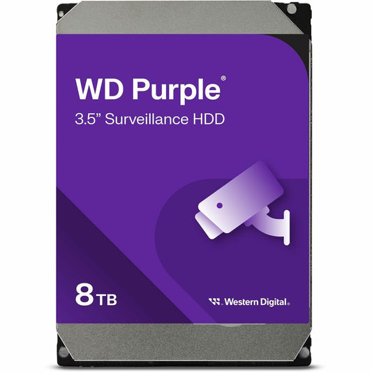 WD Purple WD85PURZ 8 TB Hard Drive - 3.5" Internal - SATA (SATA/600) - Conventional Magnetic Recording (CMR) Method