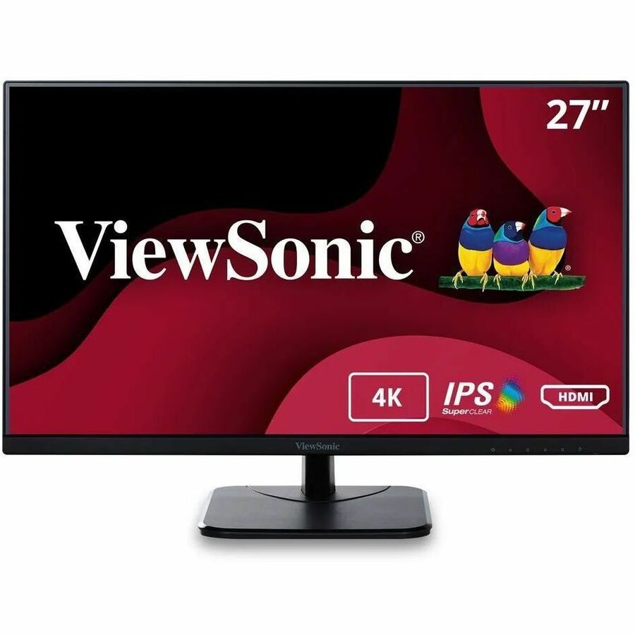 ViewSonic VA2756-4K-MHD 27 Inch 4K Monitor, IPS Display for Enhanced Home and Office Productivity, Ultra-Thin Bezels, HDMI, and DisplayPort Inputs