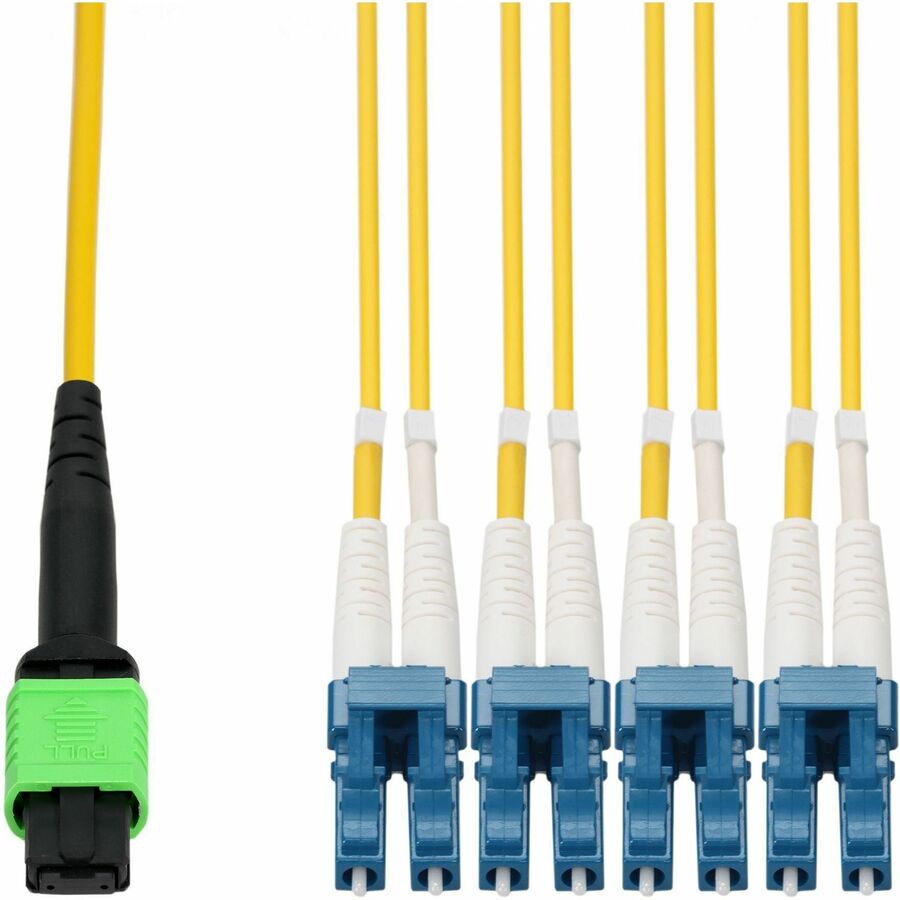 3M MPO/APC TO 4XLC/UPC DUPLEX YELLOW OS2 OFNP (PLENUM-RATED) 8-STRAND SMF FIBER