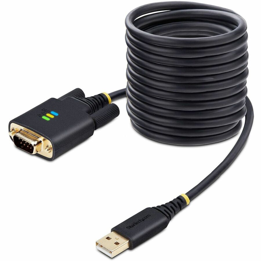 StarTech 10ft (3m) USB to Serial Adapter Cable, COM Retention, FTDI, DB9 RS232, Interchangeable DB9 Screws/Nuts, Windows/macOS/Linux