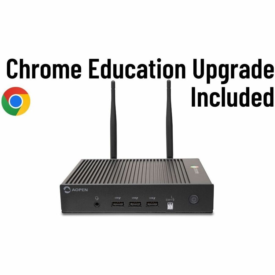 AOPEN Chromebox Mini 2 Education Upgrade - AI Ready - 3 Year Warranty Included - Intel Celeron N4500 - Fanless - 8 GB RAM - 32 GB eMMC - Military grade