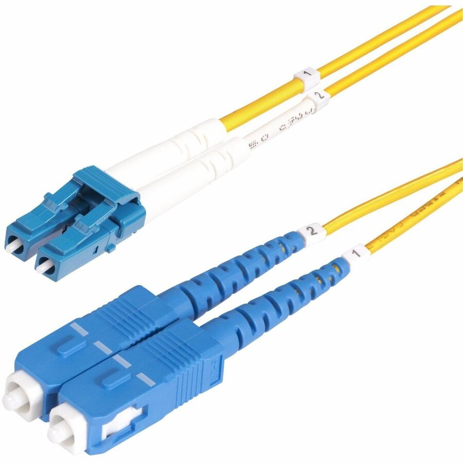 StarTech 20m (65.6ft) LC to SC (UPC) OS2 Single Mode Duplex Fiber Optic Cable, 9/125, 100G, Low Insertion Loss, LSZH Fiber Jumper Cord