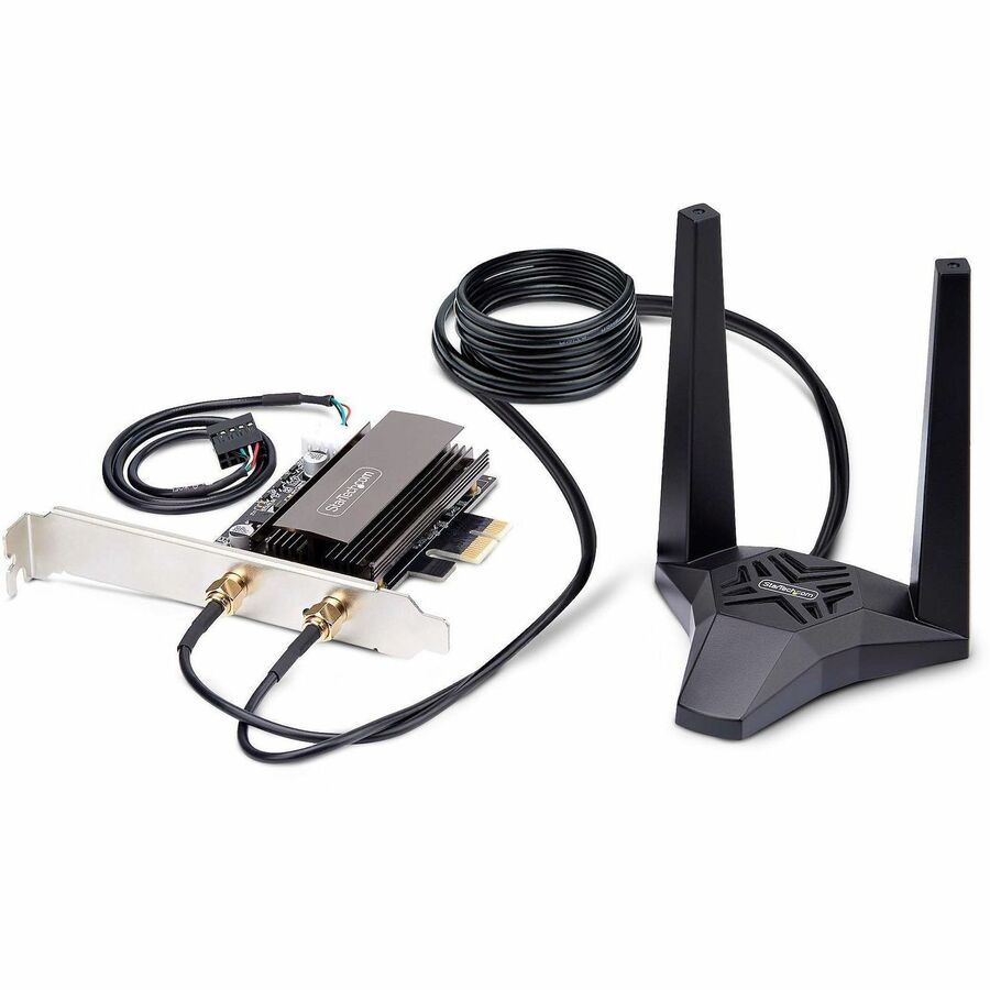 StarTech Wi-Fi 6E PCIe Network Card, Bluetooth 5.3, Magnetic Antenna Base, Tri-Band 802.11ax, AX5400 WiFi NIC, Windows/Linux