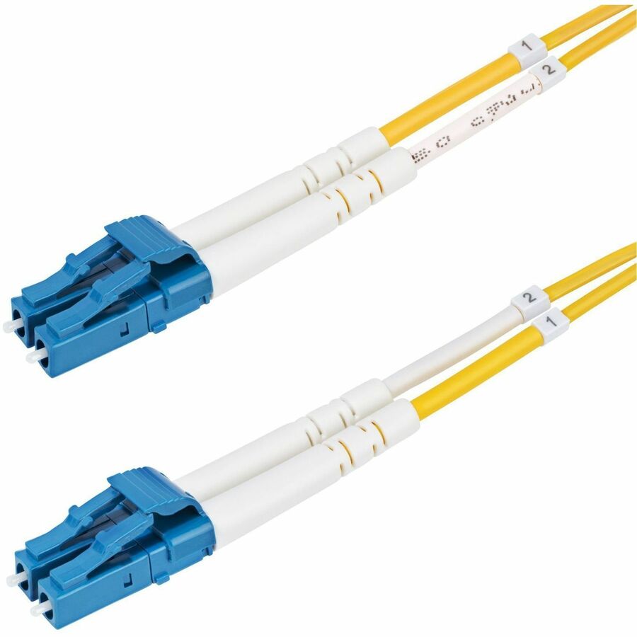 StarTech 15m (49.2ft) LC to LC (UPC) OS2 Single Mode Duplex Fiber Optic Cable, 9/125, 100G, Low Insertion Loss, LSZH Fiber Jumper Cord