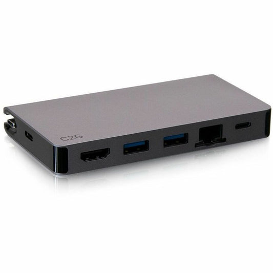 C2G USB-C 5-in-1 Compact Dock with HDMI, 2x USB-A, Ethernet, and USB-C Power Delivery