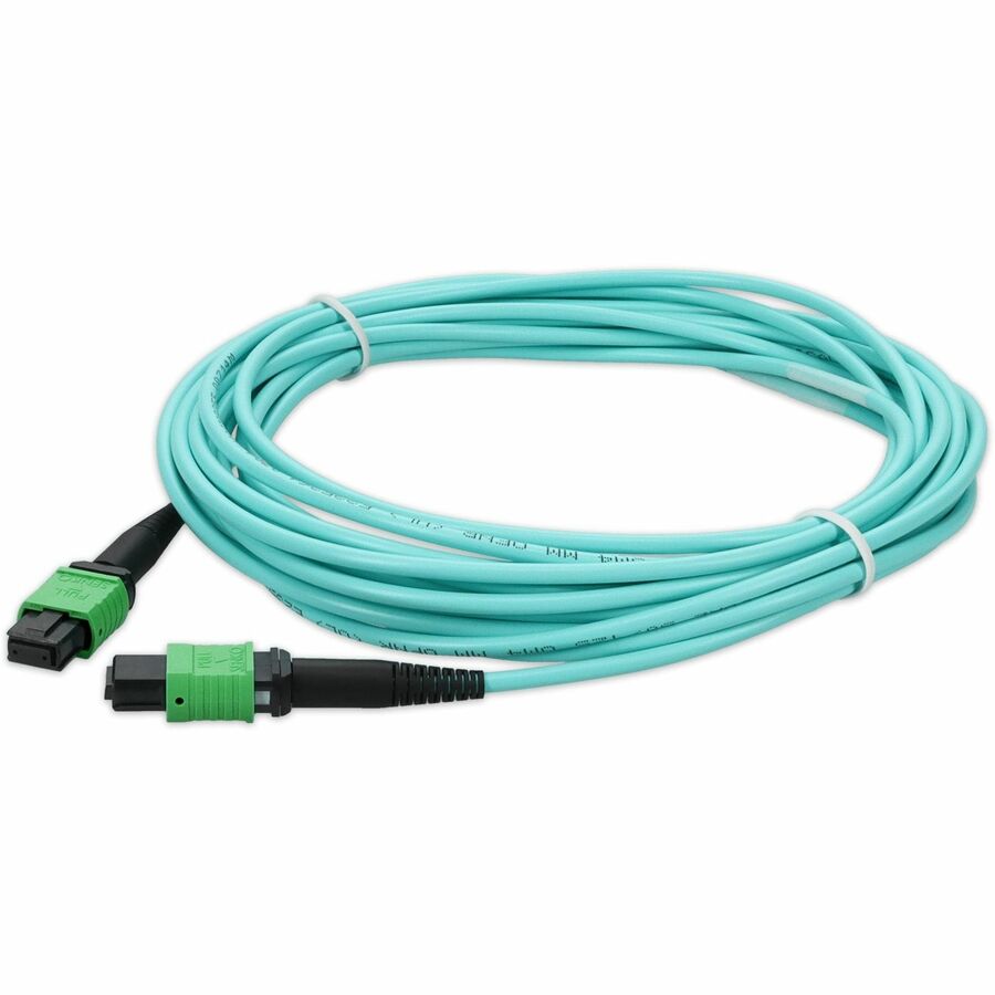 10M MPO/APC TO MPO/APC AQUA OM4 LSZH 12-STRAND FIBER PATCH CABLE
