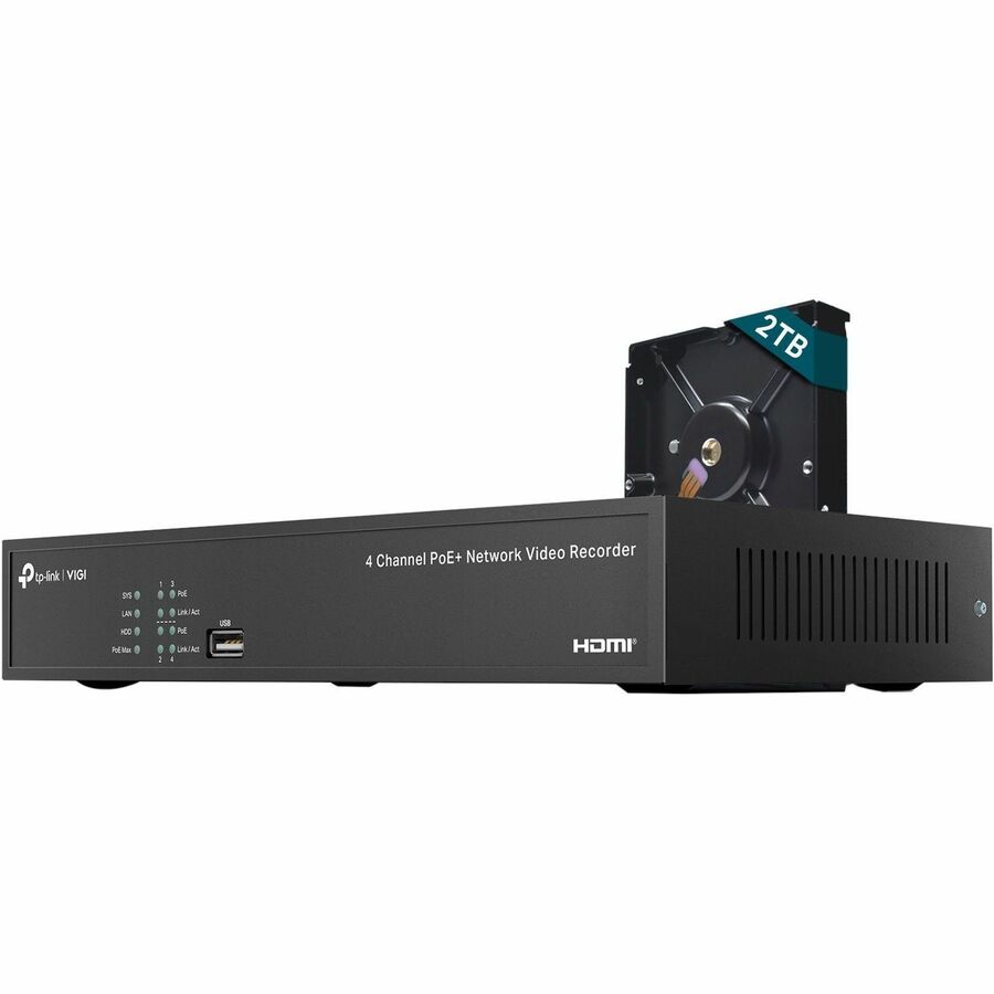 VIGI 4 Channel PoE+ Network Video Recorder - 2 TB HDD