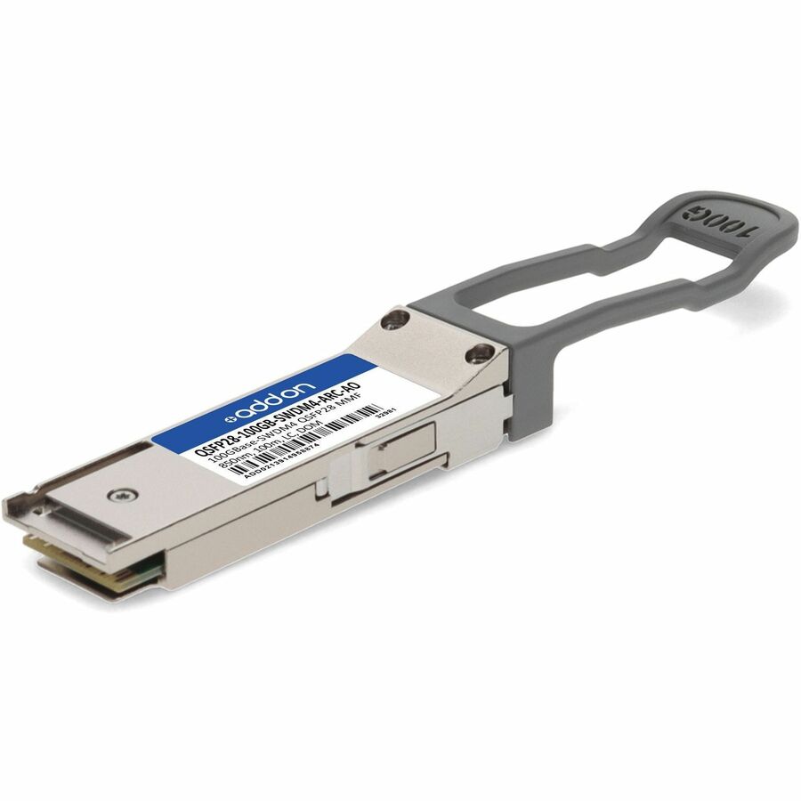AddOn Cisco&reg; QSFP-100G-SWDM4-S & Arista Networks&reg; QSFP-100G-SWDM4-AR Compatible TAA Compliant 100GBase-SWDM4 QSFP28 Transceiver (MMF, 850nm, 100m, LC, DOM)