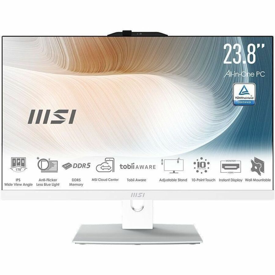 MSI Modern AM242TP 1M-1097US - All-in-One Computer - Intel Core 5 120U - 16 GB - 1 TB SSD - 23.8˘ Full HD IPS Touchscreen - Desktop - White - W11 - 1Y Warranty