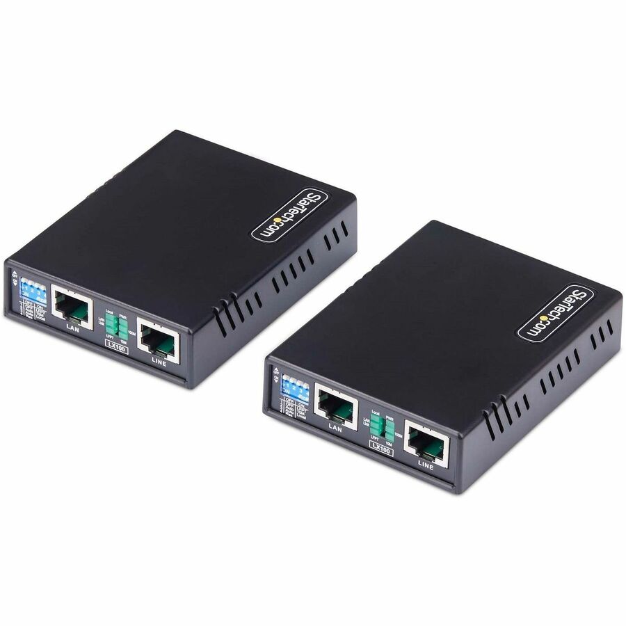 StarTech 10/100 Ethernet Extender Kit Up to 0.5mi (800m), Long-Range LAN Over Single Pair Wire/RJ45 UTP For IP Camera/WiFi AP, TAA