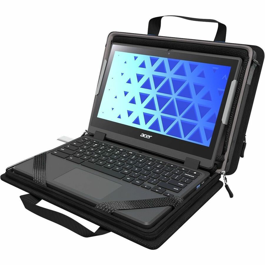 MAXCases Explorer 5 Work-In Case w/Pocket 11" w/ Shoulder Strap (Black)