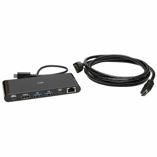 C2G USB-C 6-in-1 Mini Docking Station Bundle for Laptops