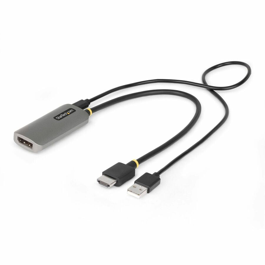 StarTech 1ft (30cm) HDMI to DisplayPort Adapter Cable, 8K 60Hz, Active HDMI 2.1 to DP 1.4 Video Converter, USB Bus Powered