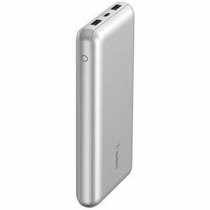 20K POWER BANK, USB-A & C 15W, SILVER