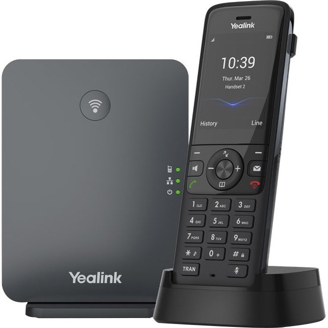 Yealink W78P IP Phone - Cordless - Corded - DECT, Bluetooth - Desktop, Wall Mountable - Black, Classic Gray