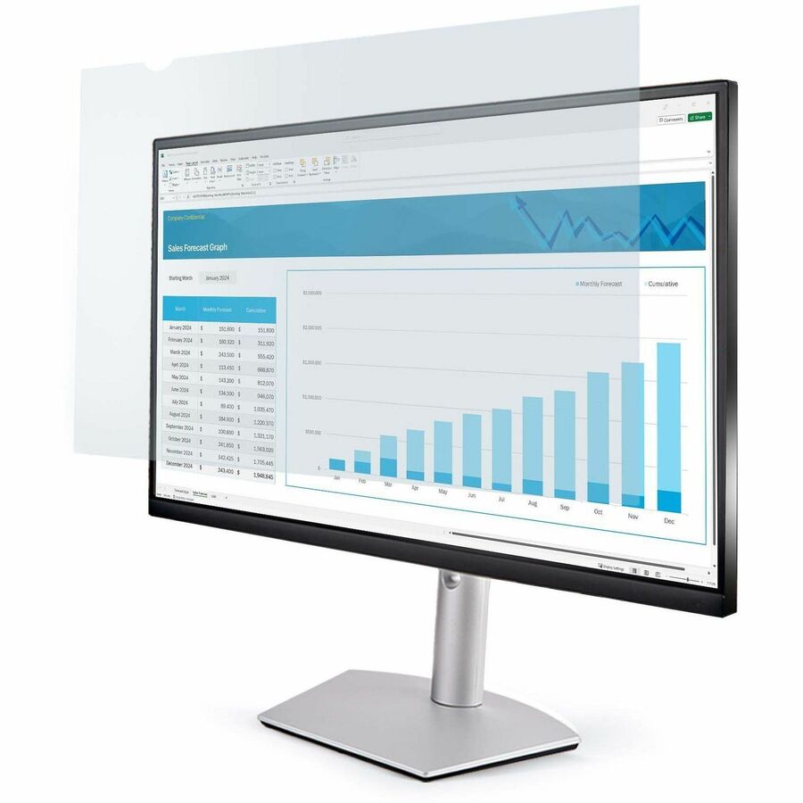 StarTech 24-inch 16:9 Anti-Blue Light Filter, BlueLight Screen Filter for 24in Computer Monitor, Reduces Eye Strain, TAA Compliant