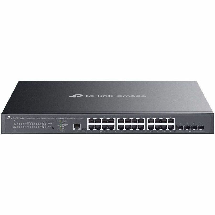 Omada 24-Port Gigabit and 4-Port 10GE SFP+ L2+ Managed Switch with 16-Port PoE+ & 8-Port PoE++