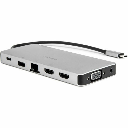 USB-C Portable Dock Multiport Adapter 100W PD 2x HDMI 1x VGA 4x USB-A SD/TF Gigabit RJ45 3.5mm Audio Port