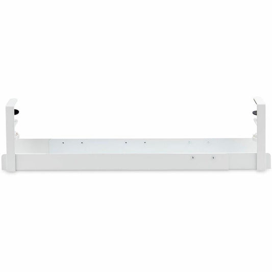 StarTech Under Desk Cable Management Tray, Length Adjustable, Clamp-On Installation, No Drilling Required, White