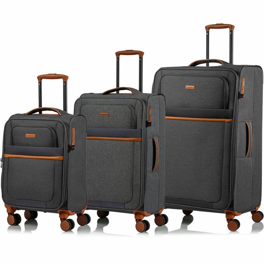 CHAMPS Classic II Collection - 3-piece Softside Luggage set - Grey