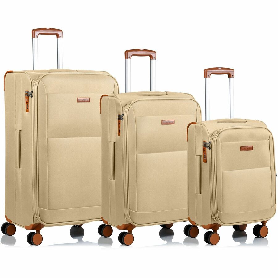 CHAMPS Classic Collection - 3-piece Softside Luggage set - Khaki