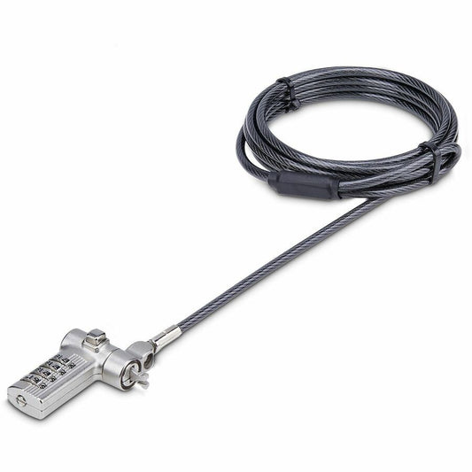 StarTech Universal Laptop Cable Lock 6.6ft, Serialized Combo Security Cable For Notebook, Compatible w/Noble Wedge&reg;/Nano/K-Slot, TAA