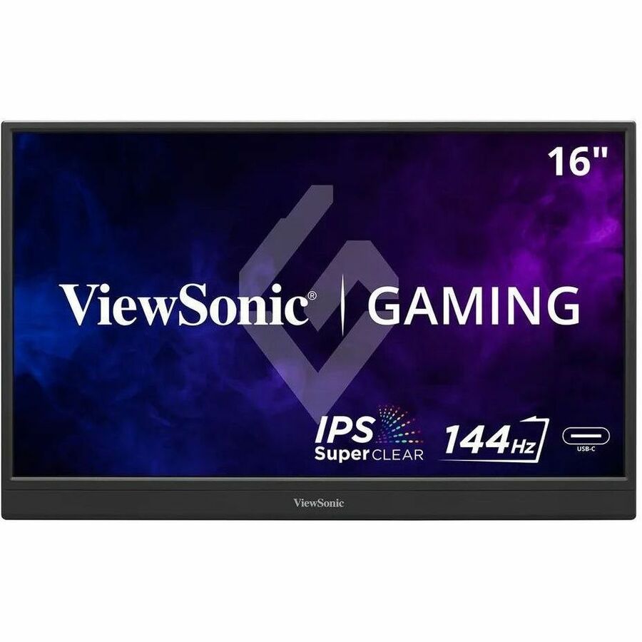 ViewSonic VX1654 16 Inch 1080p Portable Gaming Monitor, IPS Display with 144Hz for Smooth Mobile Workspaces and Fast-Action Gaming, Built-in Stand, 60W USB-C, and Mini HDMI Inputs