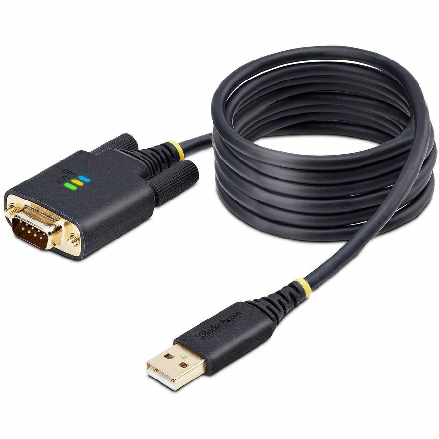 StarTech 6.6ft/2m USB to Null Modem Serial Adapter Cable, COM Retention, FTDI, RS232, Changeable DB9 Screws/Nuts, Windows/macOS/Linux